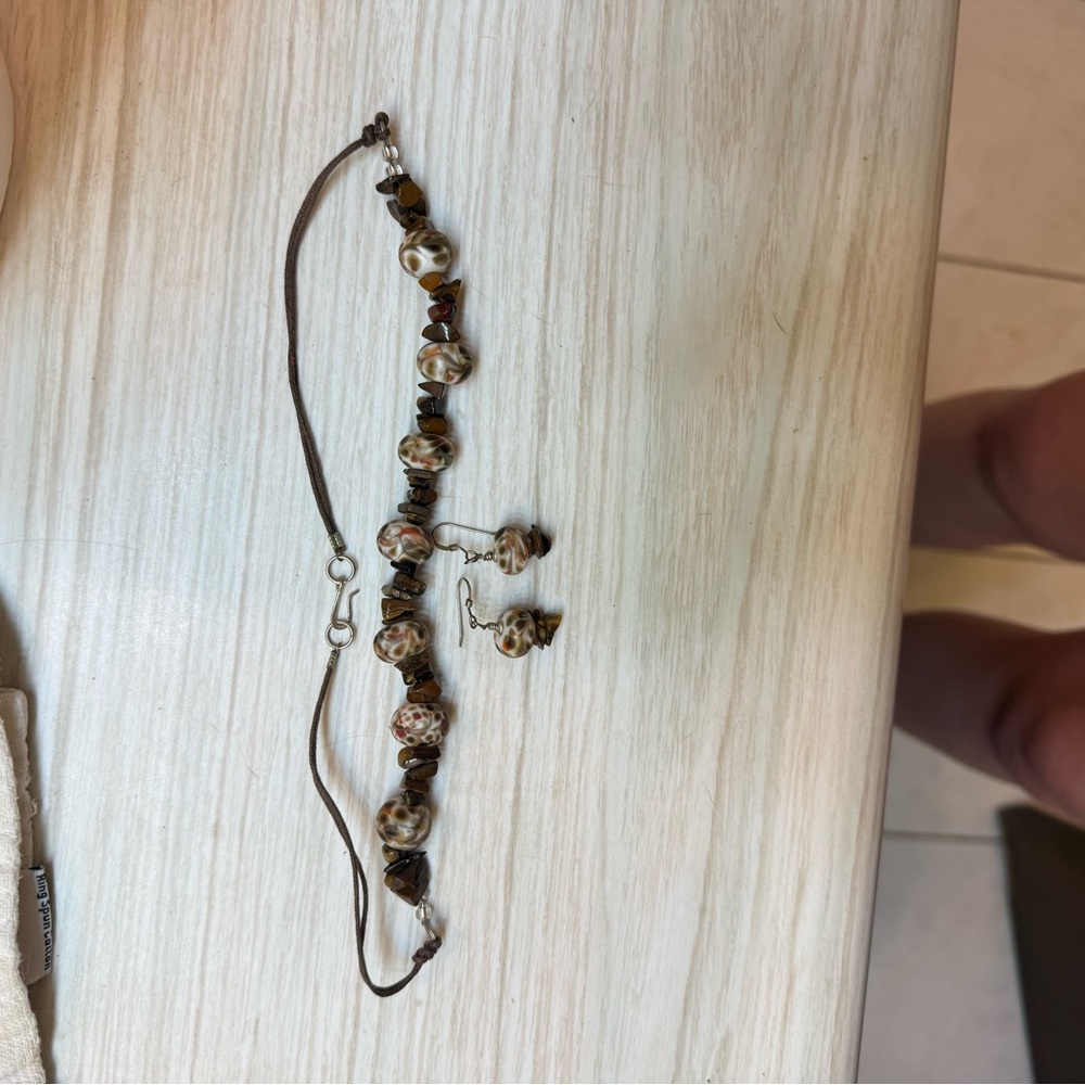 Beaded Necklace and Earring Set
